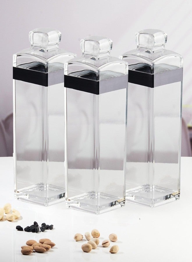 Kookee Acrylic Airtight Canister Jar & Container for Kitchen Food Storage, Used for Store Uncooked Rice, Cereal, Pasta, Coffee, Tea, Flour, Sugar (Pack of 3) (11220) - Image 1
